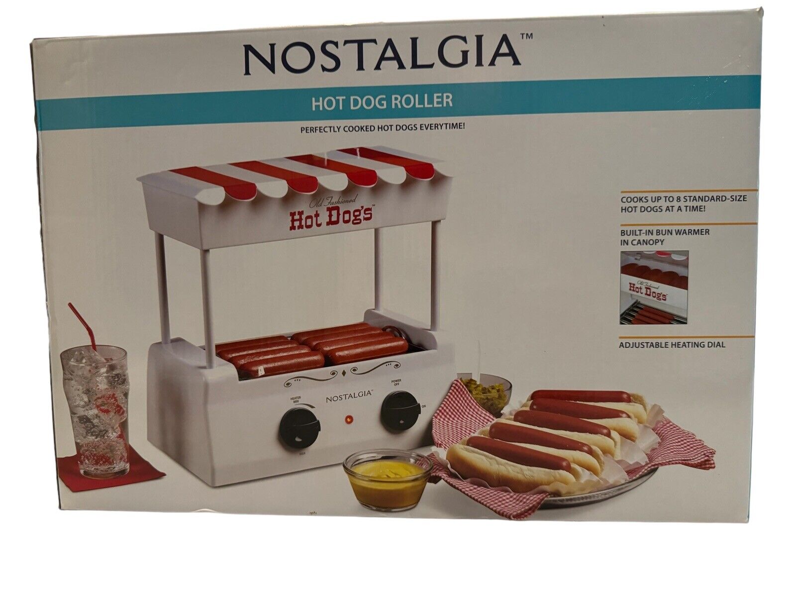 New Vintage Nostalgia Old Fashioned Hot Dog Roller Grill Bun Warmer