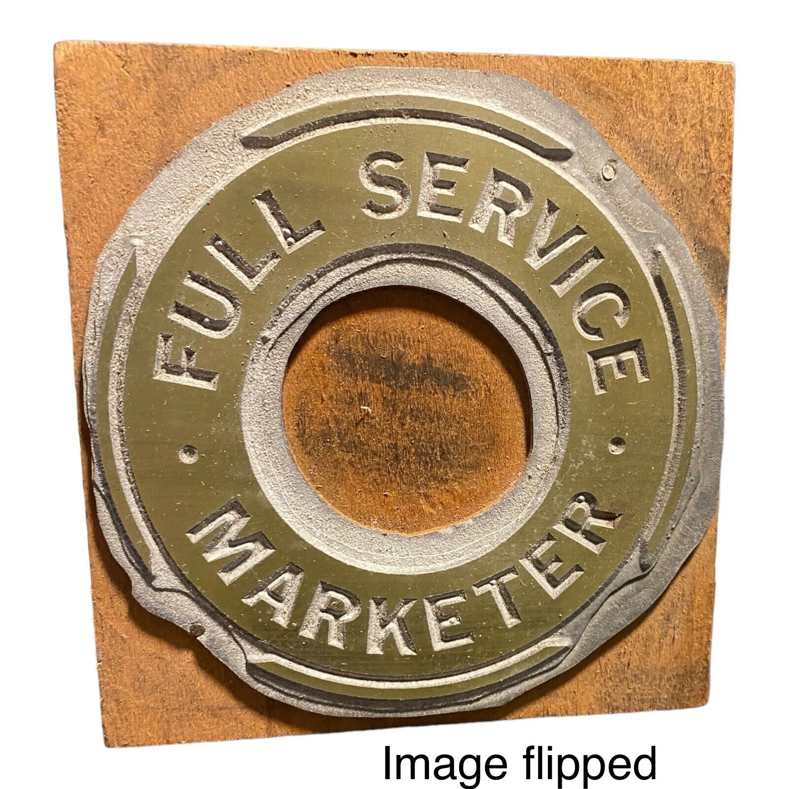 Full Service Marketer Print Block Letterpress Printing Vintage Advertising