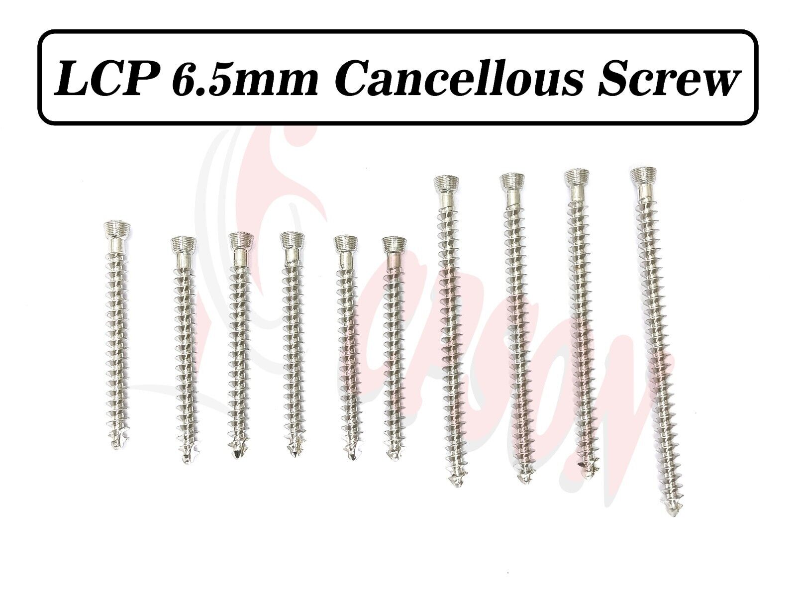 Veterinary 6.5mm LCP Cancellous Screw Lot of 55pcs Stainless Steel.