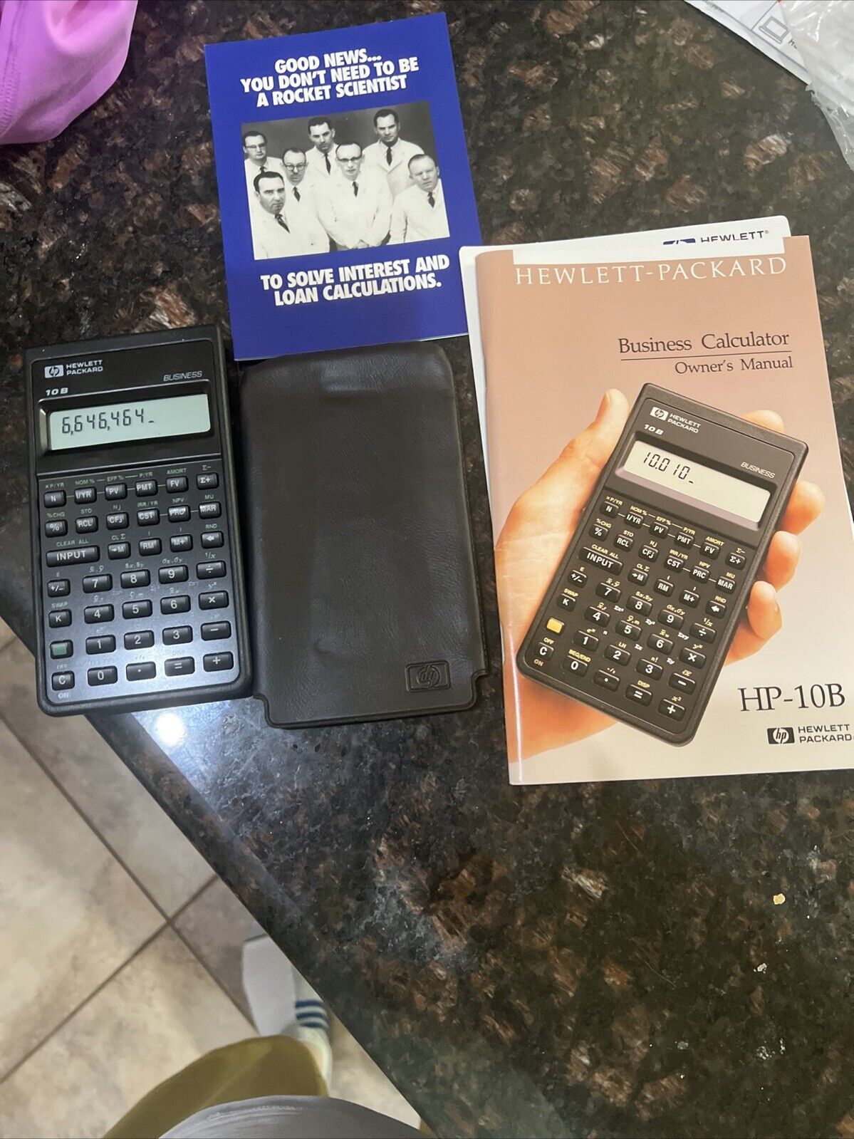 Vintage 1987 HP 10B Business Financial Calculator Hewlett Packard W/manual case