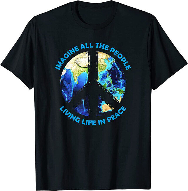 Imagine All The People Living Life In Peace I Hippie Vintage T-Shirt