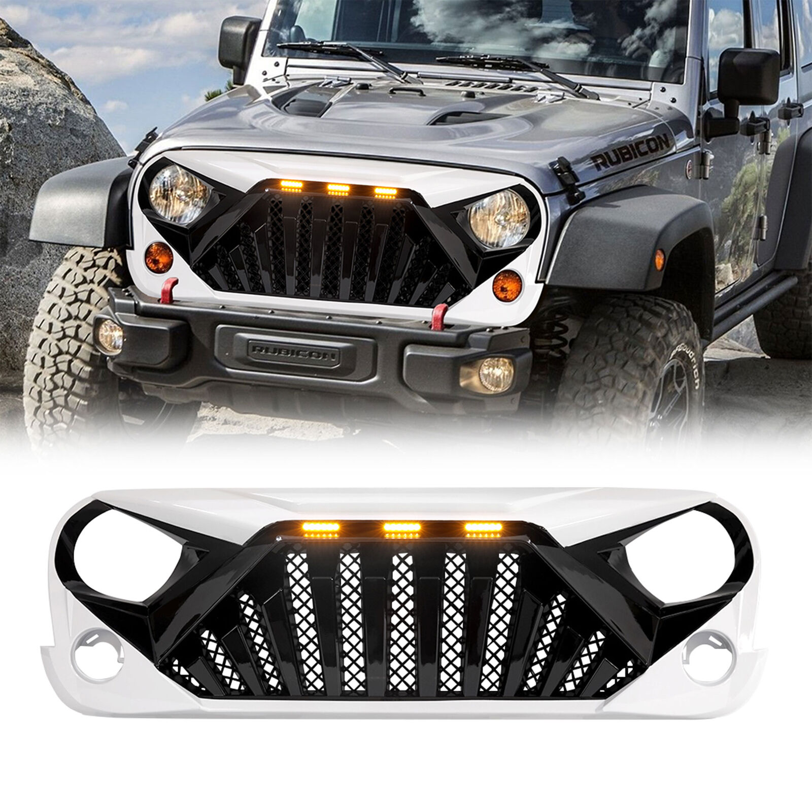 American Modified Goliath Grille Compatible with 2007-2018 Jeep Wrangler JK