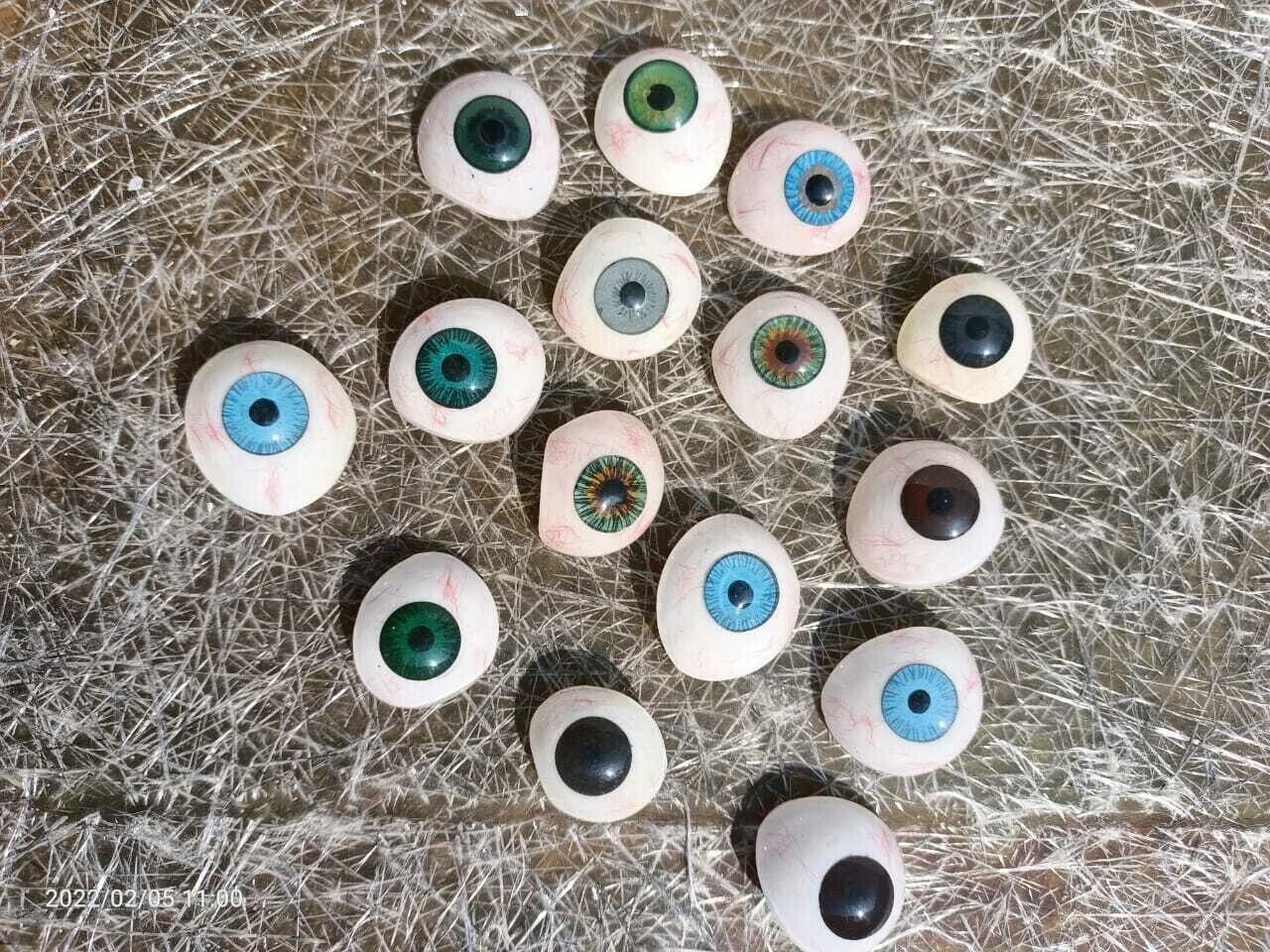 Vintage Human Prosthetic Eye -~ Antique Artificial Mix Eye Set Of 15 Pcs