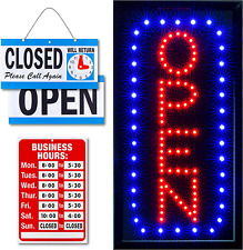 Neon Open Sign for Business: Vertical Lighted Sign Open with Flashing Mode – Ind picture