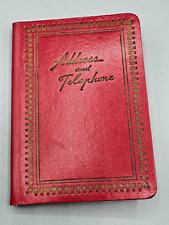 Vintage 1950/60 Purse Size Address Book Red and Gold Vinyl Cover ABC Tabs picture