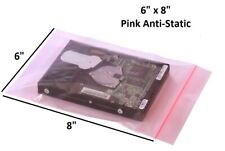100 Pink Anti Static Reclosable Zip Drive Lock Seal Bags RAM Memory CPU 6