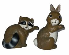 J.S.N.Y.  Spring Bunny Rabbits + Raccoon Vintage Blow Molds Lot Of 2 picture