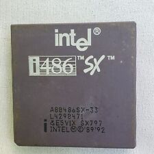 Intel A80486SX-33 SX797 32-Bit Vintage CPU Gold  picture