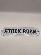 Vintage Porcelain Sign 'STOCK ROOM' - 10 X 2.5 picture