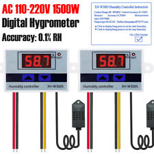 2x AC 110V Digital Hygrometer 0-99%RH Variable Humidity Controller Switch Sensor picture