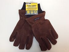 FIRM GRIP Men's XL Winter Brown Suede Leather Gloves w/Insulated Fleece Liner picture