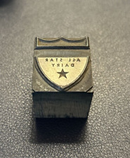 All star dairy shield -- vintage letterpress printing block picture