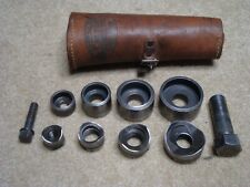 Vintage Greenlee No 735 Metal Knockout Punch Set 1/2 3/4 1 1-1/4  w/leather case picture