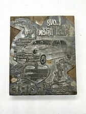 1950 Ford Custom Vintage Metal Advertising Printing Letterpress Zinc Plate picture