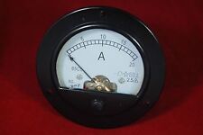 DC 20A Round Analog Ammeter Panel AMP Current Meter Dia. 90mm Direct Connect picture