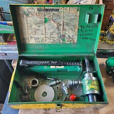 Vintage Greenlee 7646 / 746 / 767 Hydraulic Hand Pump Set w/ Original Metal Case picture
