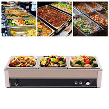 Food Warmer Buffet Electric Server Large Bain Marie Stainless Steel 6.5L x3 Tray picture