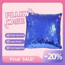 10PCS Blue 3D Sublimation Blank Reversible Mermaid Pillow Case Sequin Glitter picture