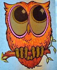 Colorful Owl Vintage 70's Roach Iron on T-Shirt transfer NOS picture