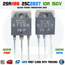 2SA1186 + 2SC2837 A1186 C2837 Pair Power Transistors 10A 150V 100W PNP NPN USA picture