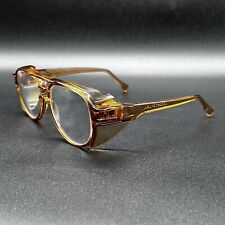 Aerosite U.S.A. Safety Glasses Tan Crystal 5 3/4 Z87 Side Shields Used picture