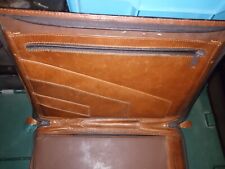 Vintage Tumi Desk Agenda Planner Organizer Notepad Brown Leather Stitched Zipper picture