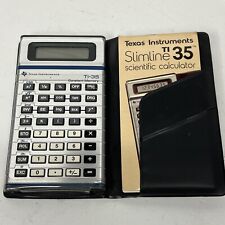 Vintage Texas Instruments TI-35 Slimline Scientific Calculator w/case Manual picture