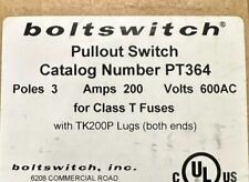 1 New Boltswitch PT364 200 amp 600v Fused Pullout Switch w/200a Read Discription picture