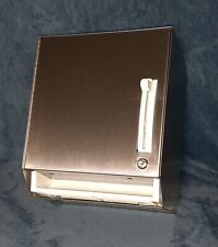 Vintage ASI Lever Action Stainless Steel Roll Paper Towel Dispenser w/lock & key picture