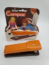 Vintage 70's Retro Rexel Compac Stapler Made in England Orange #2C NEW WITH BOX picture