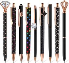 9 Pcs Ballpoint Pens Set Metal Crystal Diamond Pen Glitter for Black  picture