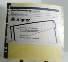AICO Vintage 1984 11'' by 11'' Gold Line Indexes/Post Binder Tabs 1 Set New picture