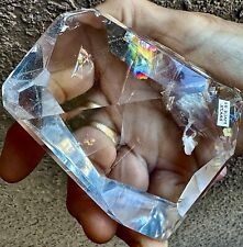 🔥🔥 rARe 🔥🔥Executive PAPERWEIGHT WATER CLEAR QUARTZ CRYSTAL w/STAND MY BEST picture