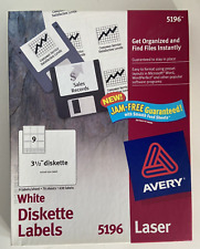 AVERY White Diskette Labels 5196,vintage,70 sheets,630 labels,open box picture