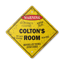 Coltons Room Plastic Sign Vintage Crossing Xing kids bedroom door children's nam picture