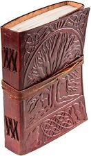 Antique Leather Journal, Leather Bound Writing pad, Celtic Tree of Life Embossed picture