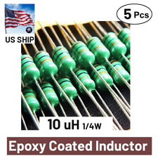 5 Pieces 10uH 1/4W Inductor Epoxy Coated RF Choke Coil | US Ship (East Coast) picture