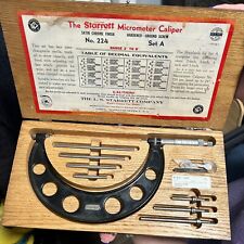 Vintage Starrett Micrometer Caliper No. 224 Set AA Range 2 to 6