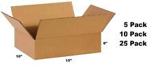 Lot of 15x10x6 Cardboard Paper Mailing Packing Shipping Box Corrugated Carton picture