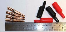 4 vintage Mueller 60C copper alligator clips w/ insulators for 1 price - 10 amp  picture