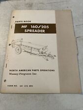 Vintage 1970 Massey Ferguson Mf 160/205 Spreader Parts Book picture