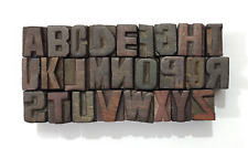 Vintage Letterpress 26 A To Z Letters Wood Type Printers Block Collection #Tx-79 picture