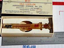 Vintage Yale B-D Lok Glass Hypodermic Syringe No. 2YL in Original Box picture
