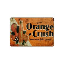 Drink Orange Crush Made From Fresh Orange For Shops Bars Pubs Vintage Metal Sign picture