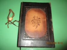 Vintage Italian Leather Handmade Journal/Diary With Embossed Rose And Tie picture