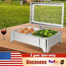 9L Buffet Chafing Dish Warmer Electric Heating Stove Square Double Compartment picture