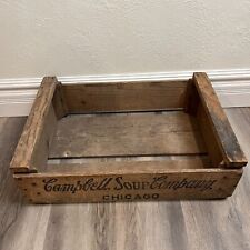 VINTAGE WOODEN CAMPBELL SOUPS CRATE 64 ANTIQUE COUNTRY WOOD BOX CHICAGO picture