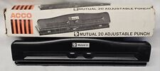 Vintage Acco Brand Mutual 20 Heavy Duty Hole Punch Office Supply Tool Item 74020 picture