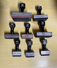 Lot of Eight (8) Vintage AMS Rubber Banking Stamps - Bank Teller Hand Stamps picture