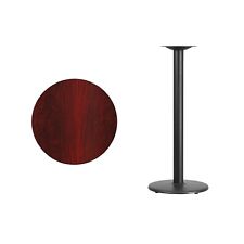 Flash Furniture 24'' Round Laminate Table Top Mahogany w/18'' Round Bar-Height picture